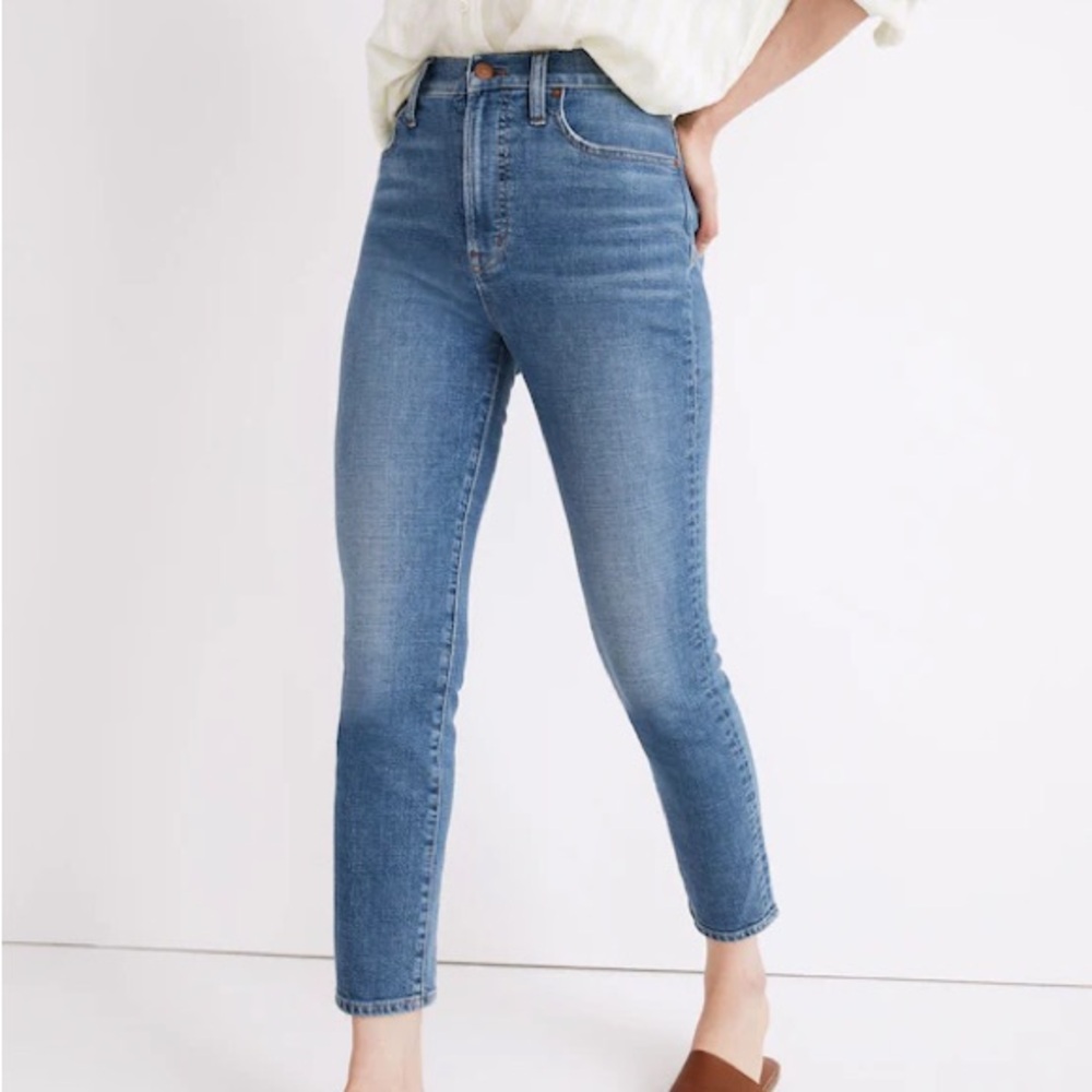 EUC Madewell Curvy Perfect Vintage Crop Jean, Sandford Wash, Summerweight - 30